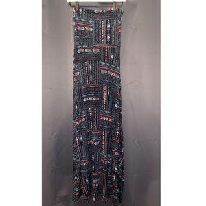 Aztec print strapless maxi dress